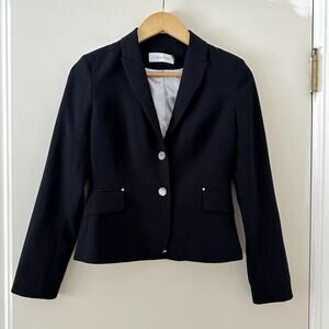 Calvin Klein Two Button Fitted Career Business Blazer Sz 4P